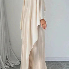 Verallure - Cape Overlay Pleated Formal Maxi Dress — view 2 of 5