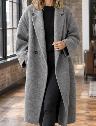Wovella - Oversized Wool Blend Coat Winter Weekend Layering — view 4 of 6