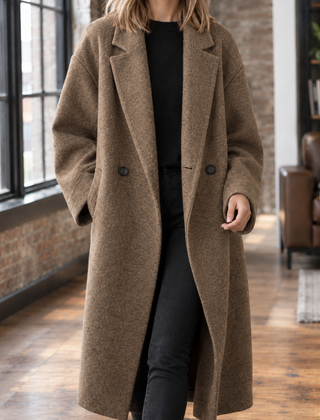 Wovella - Oversized Wool Blend Coat Winter Weekend Layering — view 5 of 6