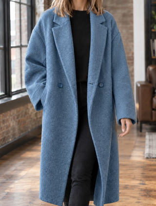Wovella - Oversized Wool Blend Coat Winter Weekend Layering — view 6 of 6